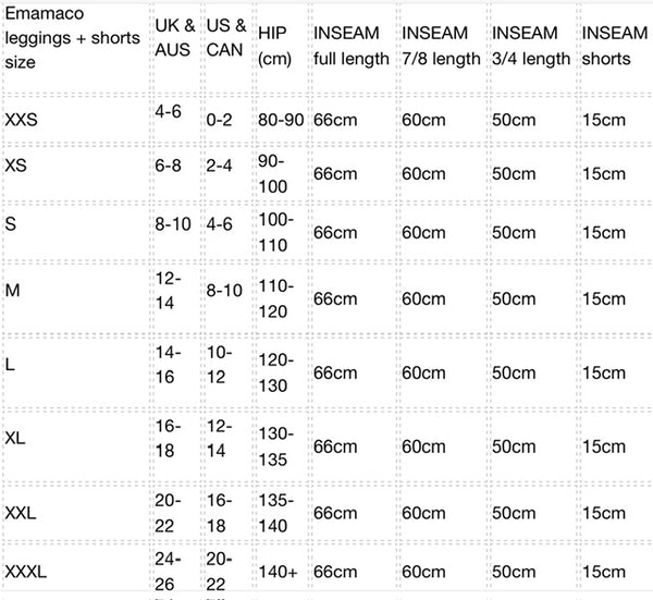 Maternity size guide