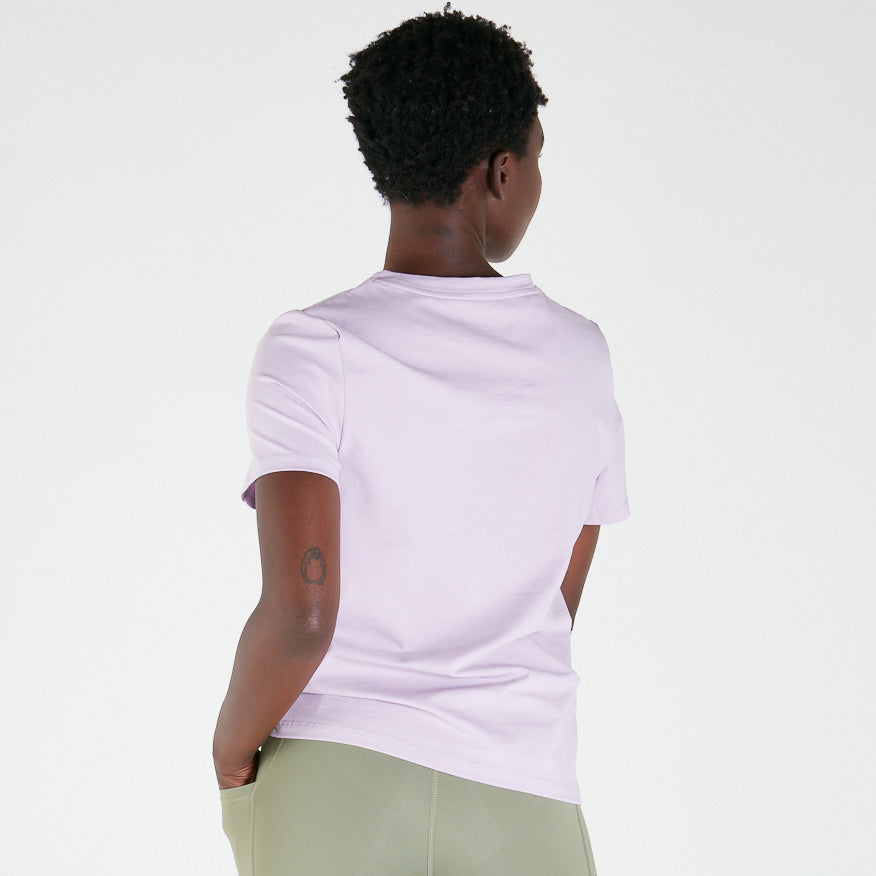 Person viewed from behind in white t-shirt from BASIC TEE- LAVENDER Final Sale