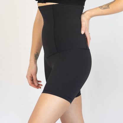 Black high-waisted Body Shapewear Shorts - Pockets from Introducing Emamaco for a sleek fit