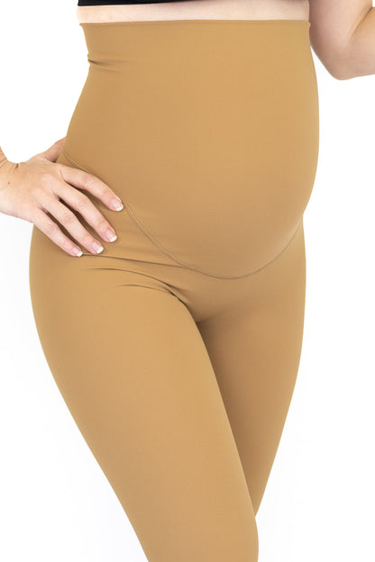 High-waisted beige Emama Maternity Leggings on final sale for comfort and support