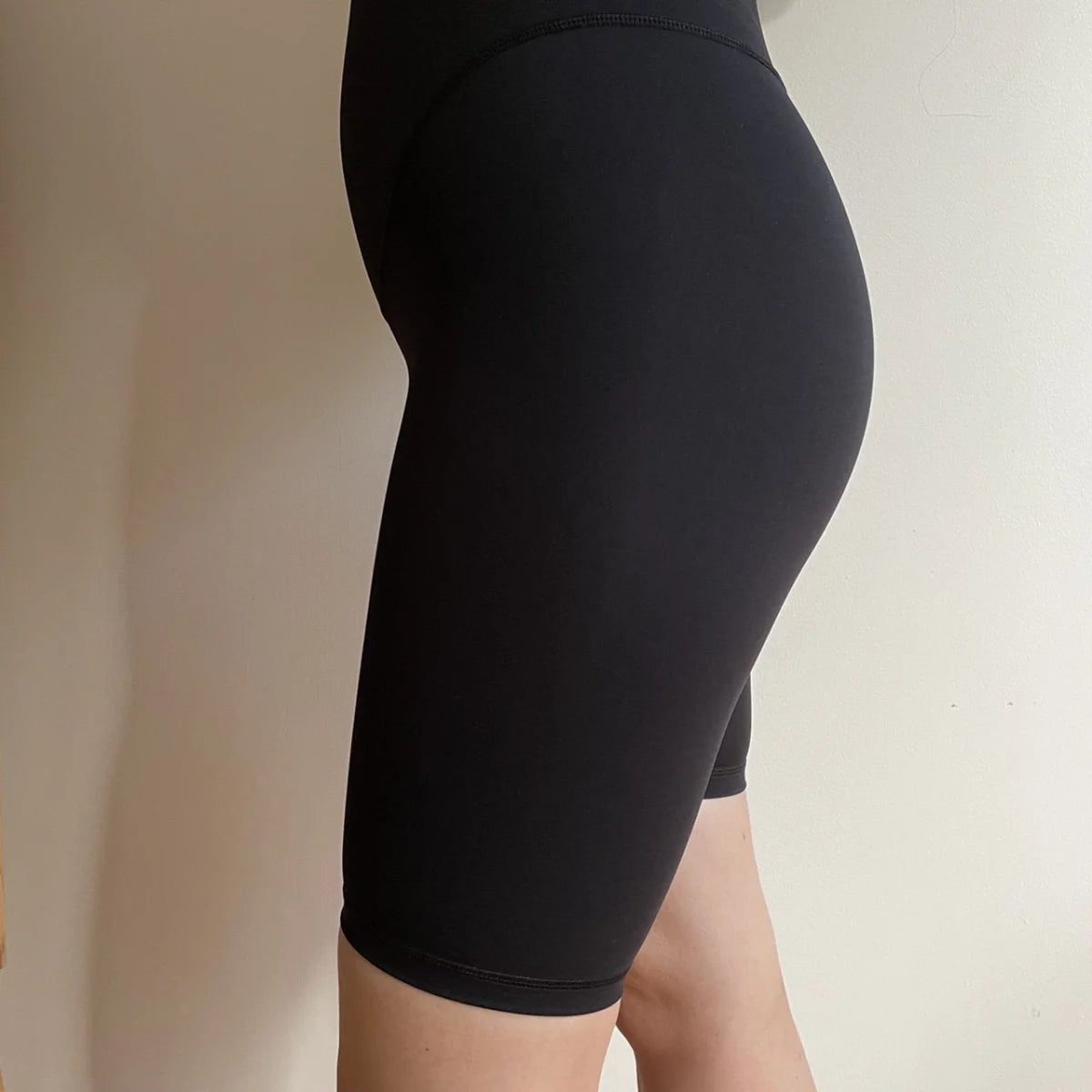 Black Emama Maternity Long Shorts, perfect fit for cycling and exercise, shipped in 1-5 business days