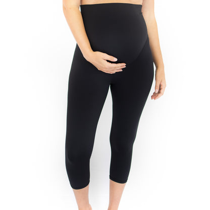 3/4 Maternity Leggings - Black